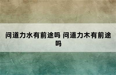 问道力水有前途吗 问道力木有前途吗